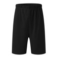thumbnail image 5 of REORIAFEE Men's Suit Casual Beach Summer Outfits for Yoga 70s Outfits Men's Fashion Short Sleeve Round Neck Coat Elastic Waist Shorts Coat Suit Black XXL, 5 of 6