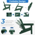 thumbnail image 3 of KINGYES Folding Adirondack Chair set of 2, Adjustable Backrest with Pull-Out Footrest & 4-in-1 Mobile Phone, Tablet, Cup Holder Tray, HDPE Plastic Adirondack Chair for Patio Garden Outdoors Fire Pit, 3 of 10