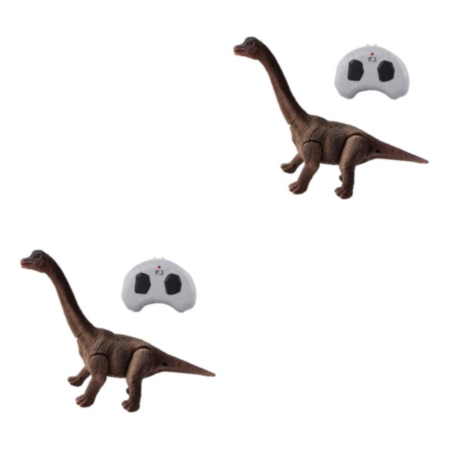 Transemion Exciting and Realistic Kids RC Dinosaur with Educational Roaring Sounds and 360 Rotation Stunt Brachiosaurus 2Set