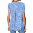 thumbnail image 4 of Hibeli Womens Summer Tunics Tops Floral Print Short Sleeve Casual T-Shirts V Neck Lightweight Cute Blouse, 4 of 5