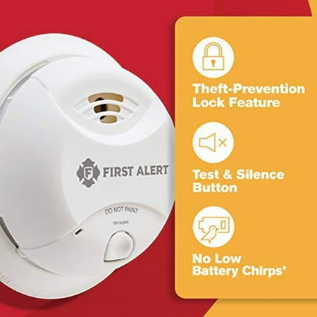 First Alert 0827B Ionization Smoke Alarm with 10-Year Sealed Tamper-Proof Battery