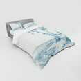 thumbnail image 3 of Beach Duvet Cover Set, Modern Illustration of a Tropical Sand Palm Trees and Hammock Hawaiian Relax, Bedding Set with Shams and Fitted Sheet, 3 Sizes, by Ambesonne, 3 of 3