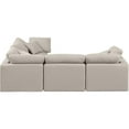 thumbnail image 4 of Meridian Furniture Indulge 123.5" Fabric L-Shaped Modular Sectional in Beige, 4 of 10