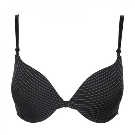 

Big Clear! Women Full Coverage Front Close Bra Seamless Charming Girls s Push Up Underwear Button Female Small Chest Underwire Striped Print Bra