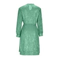 thumbnail image 3 of Efsteb Cocktail Dresses For Women Sparkly Sequin Dress High Neck Spring Dresses for Women Long Sleeve Tie Waist Elegant Evening Gowns (Green,XL), 3 of 5