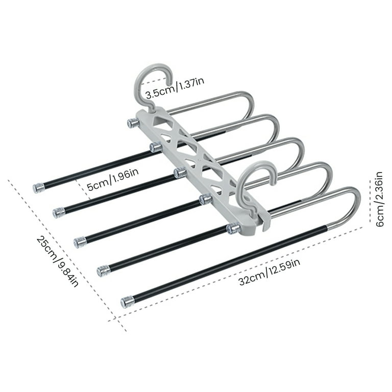 Hvxrjkn 5 in 1 Non-Slip Trouser Hanger, Stainless Steel Pants Rack, Space Saving Clothes Organizer - Walmart.com Hvxrjkn 5 in 1 Non-Slip Trouser Hanger, Stainless Steel Pants Rack, Space Saving Clothes Organizer - Walmart.com
