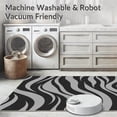 thumbnail image 5 of ODIKA 5'x7' Machine Washable Non-Slip Area Rug, Contemporary Abstract Waves with Unique Textured High Traffic Rug, Black, 300289, 5 of 7