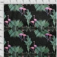 thumbnail image 4 of oneOone Polyester Spandex Black Fabric Tropical Flamingo Dress Material Fabric Print Fabric By The Yard 56 Inch Wide, 4 of 4