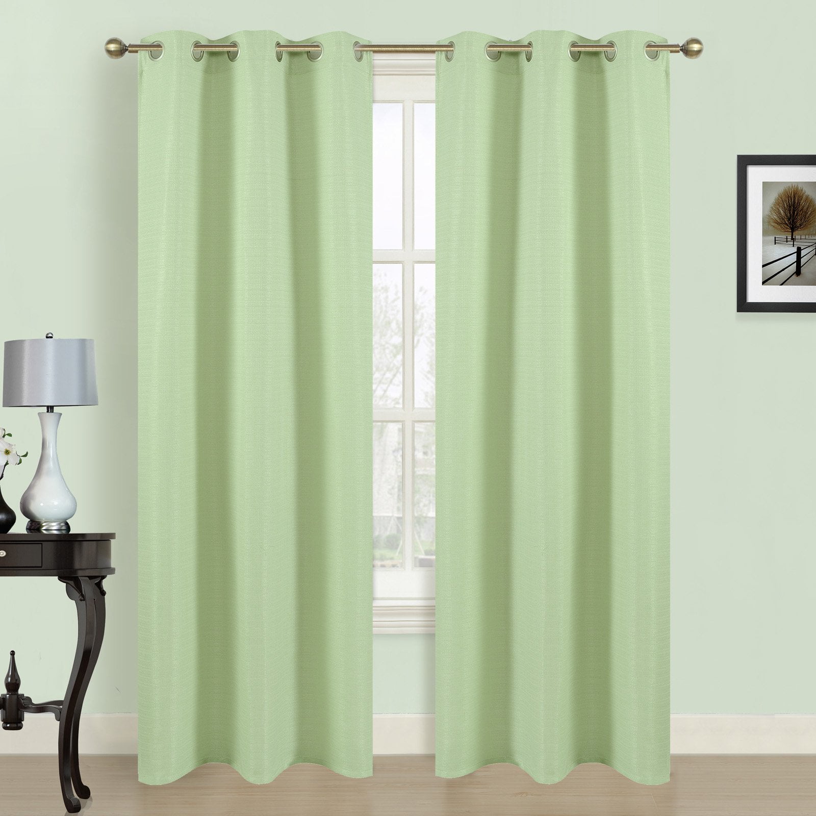 Dainty Home Blended Silk Window Curtain Panel, Set of 2, 84" x 76