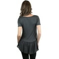 thumbnail image 2 of ToBeInStyle Women's Ruffled Chiffon Bottom Knit Top, 2 of 5