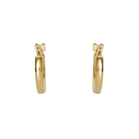 Brilliance Fine Jewelry 14KT Yellow Gold Textured Paddle Back Hoop Earrings