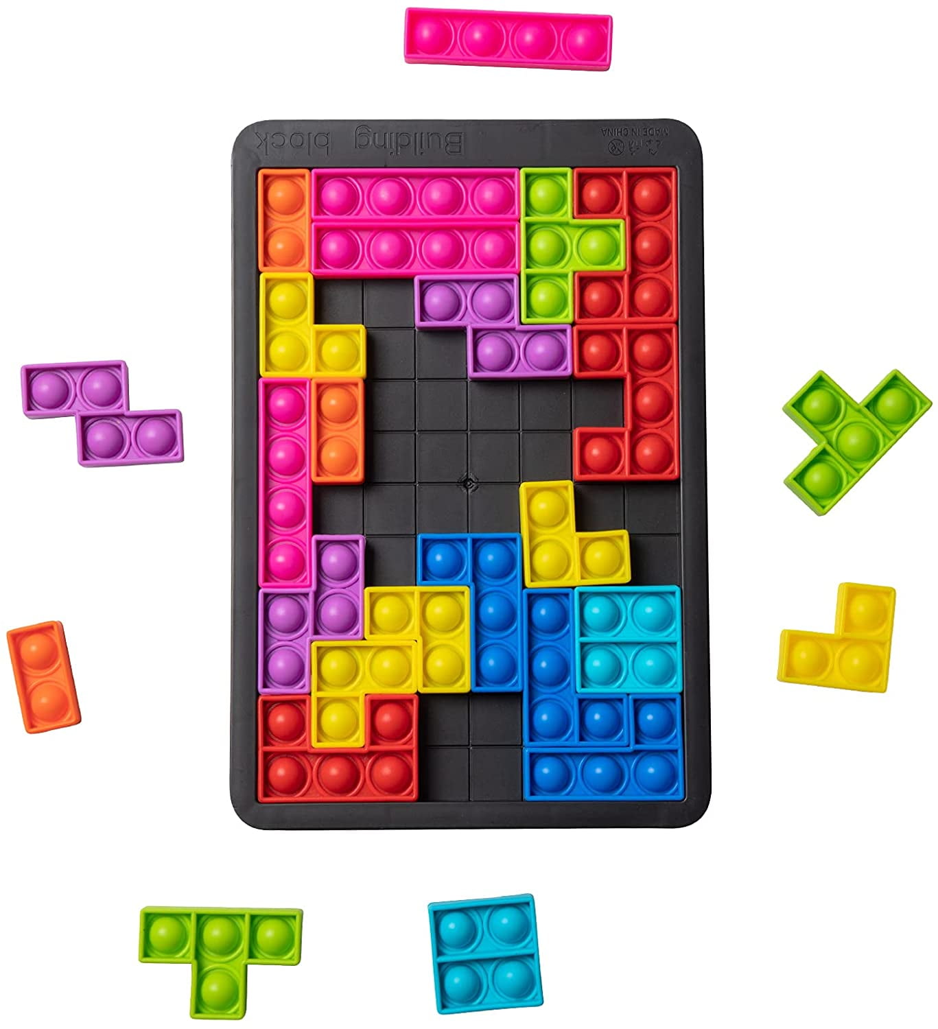 27PCS Tetris# Jigsaw Poppit Bubble Puzzle Toys Anti-stress Sensory Fidget Toy 