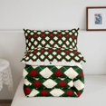 thumbnail image 5 of Erosebridal Christmas Argyle King Size Comforter Sets, Vintage Plaid Comforters King Size, Dark Green White, Christmas Reversible, 3pcs, 1 Comforter and 2 Pillowcases, 5 of 7