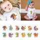 thumbnail image 4 of 12 Pcs/Set Cartoon Animal Baby Monthly Stickers Photography Commemorative Card Number Photo Props Newborn Milestone Memorial Month Stickers, 4 of 4