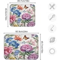 thumbnail image 3 of Spring Flowers Butterfly Dish Drying Mat for Kitchen Counter, Ultra Absorbent Reversible Microfiber Dishes Drying Rack Pad Heat-resistant Mats 18x24in Home Decor, 3 of 7