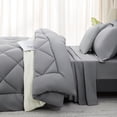 thumbnail image 3 of WISHEAD King Bed in a Bag Comforter Set with 7 Pieces - Light Gray All Season Bedding Sets with Comforter, Pillow Shams, Flat Sheet, Fitted Sheet and Pillowcases, 3 of 9