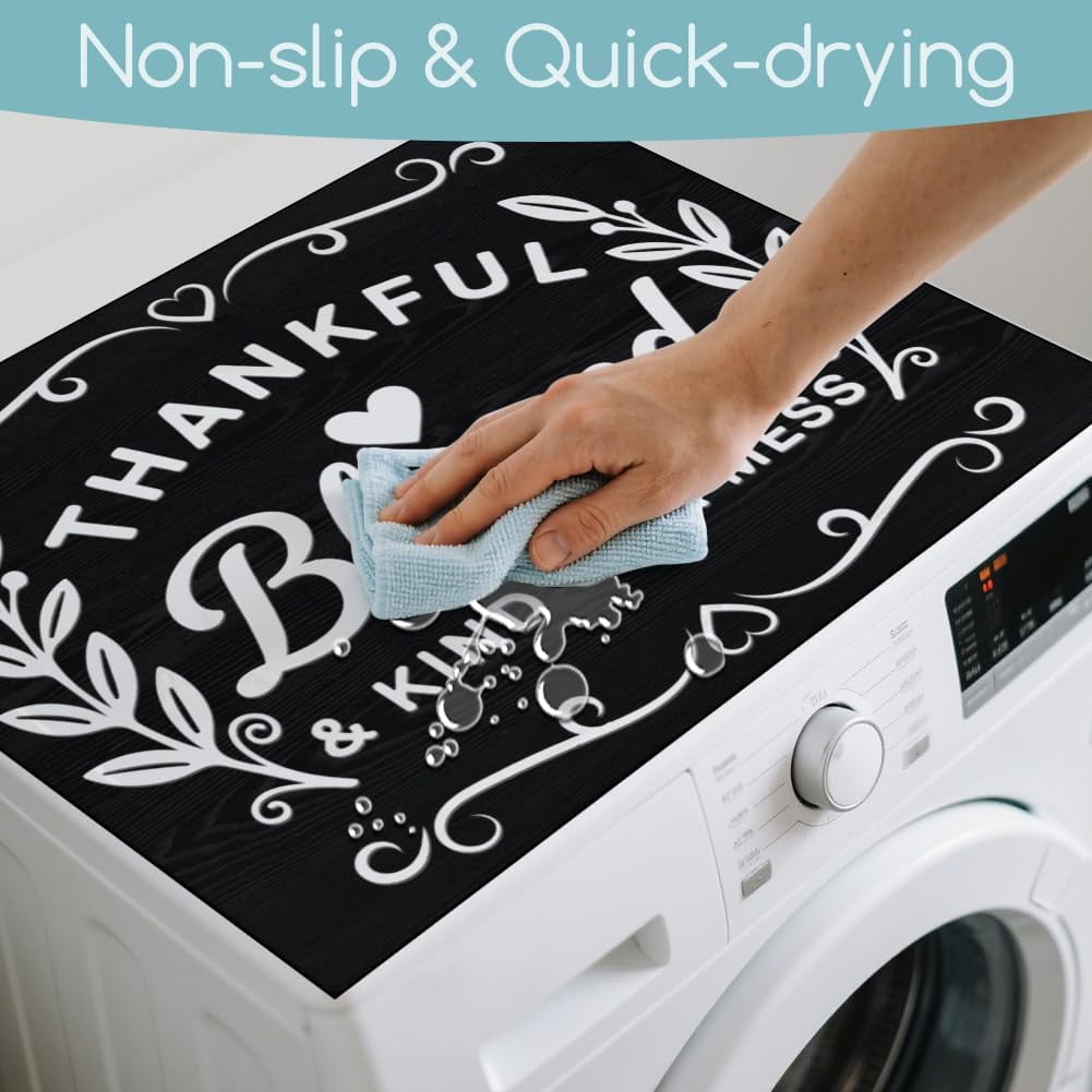 Leaf Blessing Washer Dryer Dust Cover 23.6×19.7inch Leaf Washing Machine Top Protector Pads Non Slip Washing Machine Top Covers Multi-color