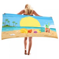 SDJMa Beach Towel Oversized,Super Absorbent Sand Free Thick Microfiber Beach Towel ,Summer Printing Beach Towels 30”x60”for Kids,Men,Women,Girls,Boys