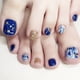 thumbnail image 1 of 24 Uds. De uñas postizas para pies con purpurina dorada azul estrellada, prensa brillante en puntas postizas para uñas JAMW Sencillez, 1 of 5