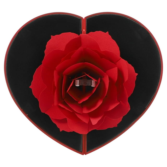 Flower Rotating Ring Box, Proposal Box, Wedding Engagement Ring Box, Jewelry Storage Box, Valentine's Best Female Gift Box,Love Box, Home Decoration Box (Without Ring)