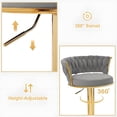 thumbnail image 5 of Howcool Velvet Swivel Bar Stools Set of 2 with Back and Arms, Adjustable Counter Height Kitchen Island Chairs with Gold Metal Legs & Base for Home Bar Dining Room, 5 of 6