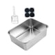 thumbnail image 3 of Caja de arena de acero inoxidable, arenero para gatos, cuenco de limpieza para gatos, contenedor de arena para gatos 45 x 35 x 15 cm, 3 of 9