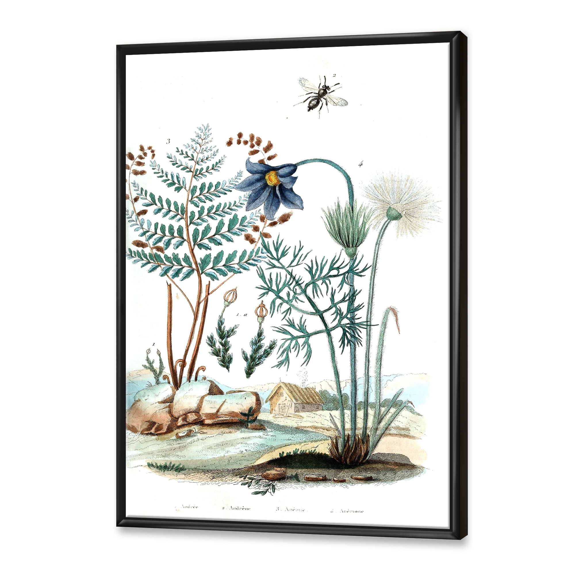 Designart 'Ancient Ancient Countryside Animals' Farmhouse Framed Canvas Wall Art Print