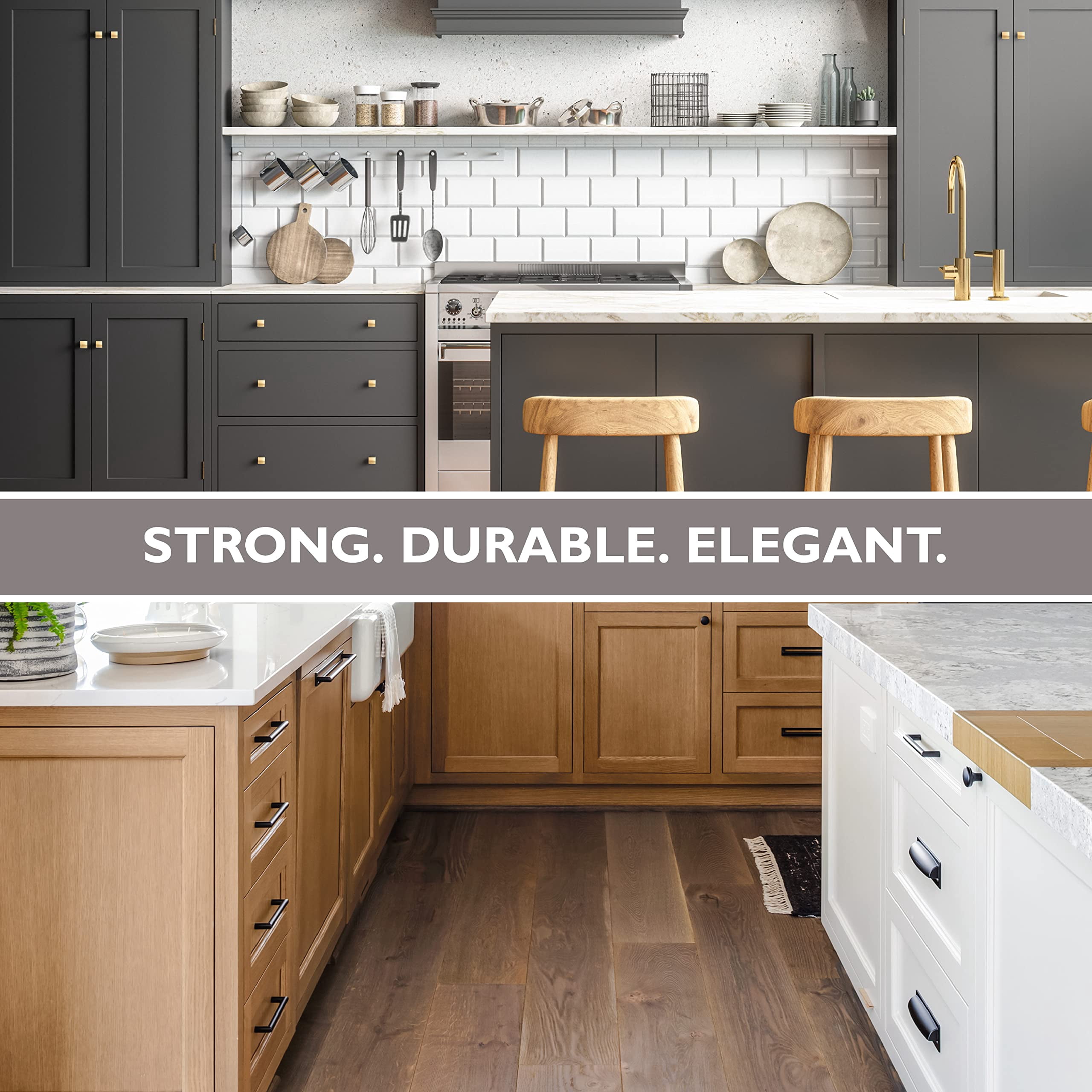 Ilyapa Rounded Square Cabinet Knob, Gold 25 Pack 1 inch Kitchen Cabinet Knob Drawer Pull Handle Hardware