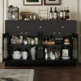 thumbnail image 4 of Yeshouse Farmhouse 55'' Sideboard Buffet Cabinet, Large Kitchen Cabinet Display with Adjustable Shelves,3 Drawers and 4 Doors, Wine Storage Buffet Coffee Bar for Dining Room Living Room, 4 of 6