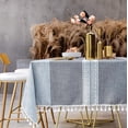 thumbnail image 2 of Table Cloth Rectangular Cotton Linen 140x220 Wipe Clean Tablecloth Grey Table Cover With Tassel For Kitchen Dining Table Decoration - 55x86 Inch, 2 of 5