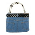thumbnail image 2 of BAG1999 Denim Jean Purse with Polka Dots Ribbon, 1-Piece -  BG-BJ117MBK, 2 of 2