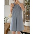 thumbnail image 3 of ZANZEA Women Sleeveless Crew Neck Dress Back Button Loose Knee Length Dress, 3 of 7