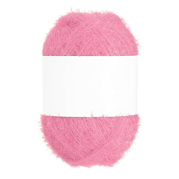 218 Yard Scrubbie Yarn, Sparkle Yarn Polyester Scrubbie Sparkle Glass for Dishcloths Crocheting Knitting DIY Crafts Blanket Rug Sweater Scarf Hat, Pink