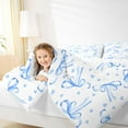 thumbnail image 4 of jejeloiu Chic Bow Tie Full Size Comforter Sets,Blue Bowknot Heart Print Bedding Sets For Girl Teens Reversible 3-Piece, 4 of 8