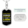 thumbnail image 2 of I Raised A Hero Stainless Steel or 18k Gold Premium Swivel Dog Tag Keychain, 2 of 8