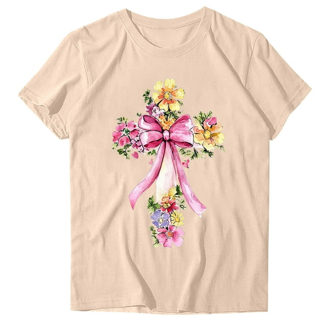 Blouse à Manches Courtes pour Femmes, T-Shirt Imprimé Amusant, Col Rond, Polyester Spandex Lightw8, Haut Printemps Été, Taille comme Noté