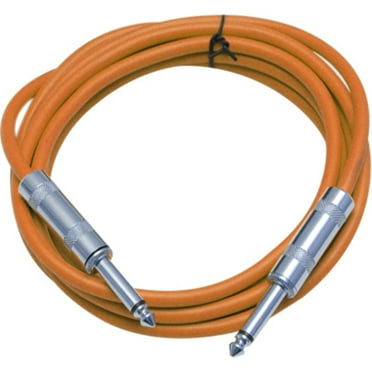 Seismic Audio SASTSX-10, Orange 10 Foot TS Patch Cable
