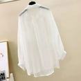 thumbnail image 4 of Summer Sunscreen Shirt Elegant Perspective Thin Chiffon Blouse Korean Harajuku See Through Loose Top Casual Women's Cardigan, 4 of 5