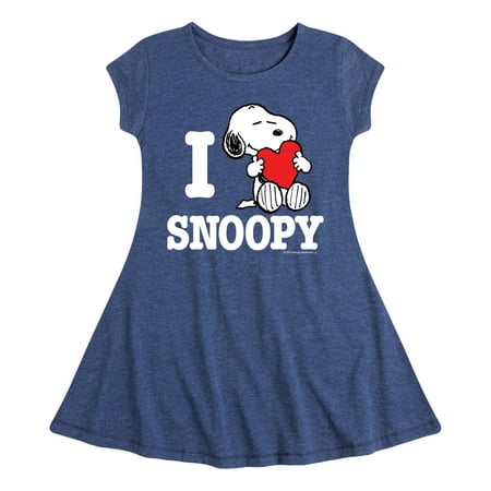 

Peanuts - I Love Snoopy - Girls Fit And Flare Cap Sleeve Dress