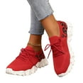thumbnail image 4 of Womens Fashion Sneakers Female Womens Sneakers Women's Fashion Mesh Cloth Leopard Print Sneakers Breathable Non Slip Lace Up Casual Shoes(Red,8.5), 4 of 4