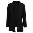 thumbnail image 4 of felwors Women’s Open Front Herringbone Blazer-Business Casual Long Sleeve Work Jacket with Full Lining and Padded Shoulders Black, L, 4 of 6
