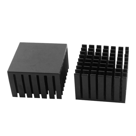 Uxcell Aluminium Square Heatsink Heat Diffusion Cooling Cooler Fin Black 1.46"x1.46"x0.94" 2Pcs