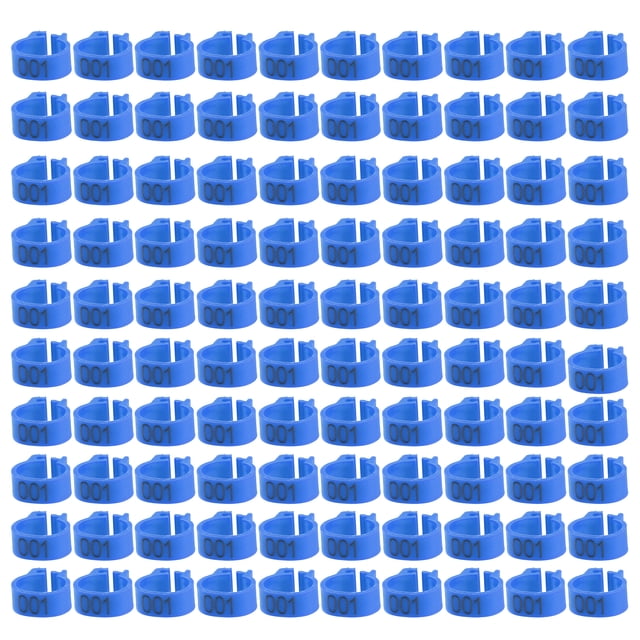 Anillos para patas de paloma con letras, 100 unidades/bolsa de 8 mm 001-100 Anillos numerados para patas de paloma Bandas para patas de paloma Salida de alta intensidad