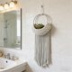thumbnail image 5 of Tapiz de Macramé Blanco con Aros Dorados - Decoración de Pared Estilo Boho con Flecos, Blanco MNFD, 5 of 6