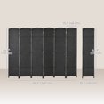 thumbnail image 3 of HOMCOM 6-panel Room Divider, 5.6 Ft Tall Folding Privacy Screen, Black, 3 of 10