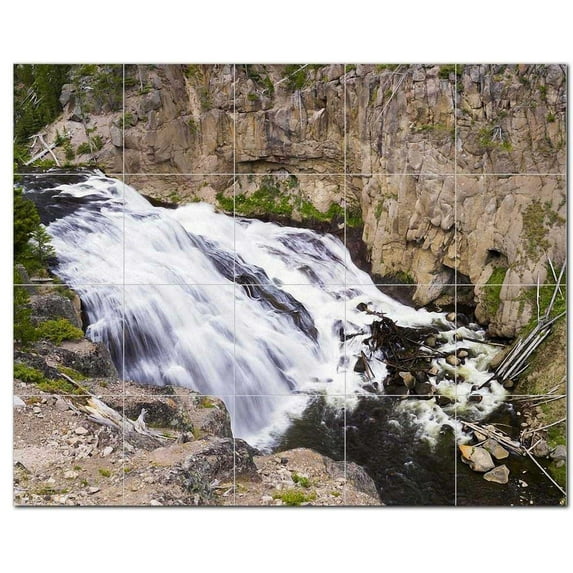 Waterfalls Ceramic Tile Mural Kitchen Backsplash Bathroom Shower, 401896-M54
