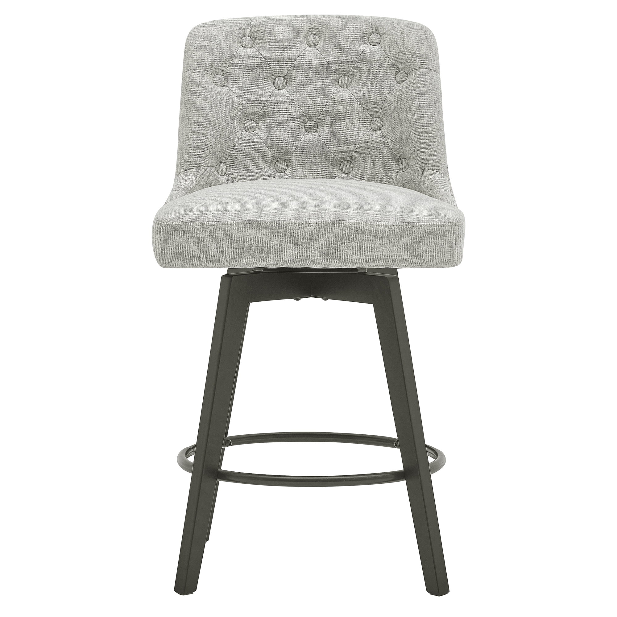 MINCETA Bar Stools,30" 360 Free Swivel Upholstered Bar Stool with Back-Performance Fabric in Beige Gray