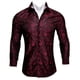 thumbnail image 5 of Barry.Wang Camisas de lujo con estampado 3D de cachemira color vino tinto para hombre, camisas casuales de manga larga con flores para hombre, camisas de vestir ajustadas, 5 of 5