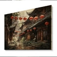thumbnail image 2 of Designart "Red Lantern China Art painting II" Chinese Print on Natural Pine Wood, 2 of 5