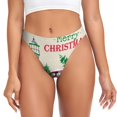 thumbnail image 1 of Balery Merry Christmas 1 Tangas de Algodón para Mujer con Estampado – Ropa Interior Sexy, Transpirable, G-string-XX-Large, 1 of 6